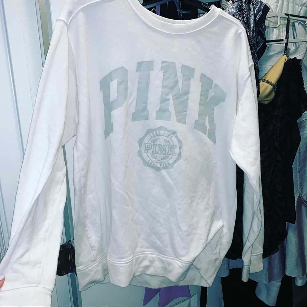 Love pink white sweatshirt